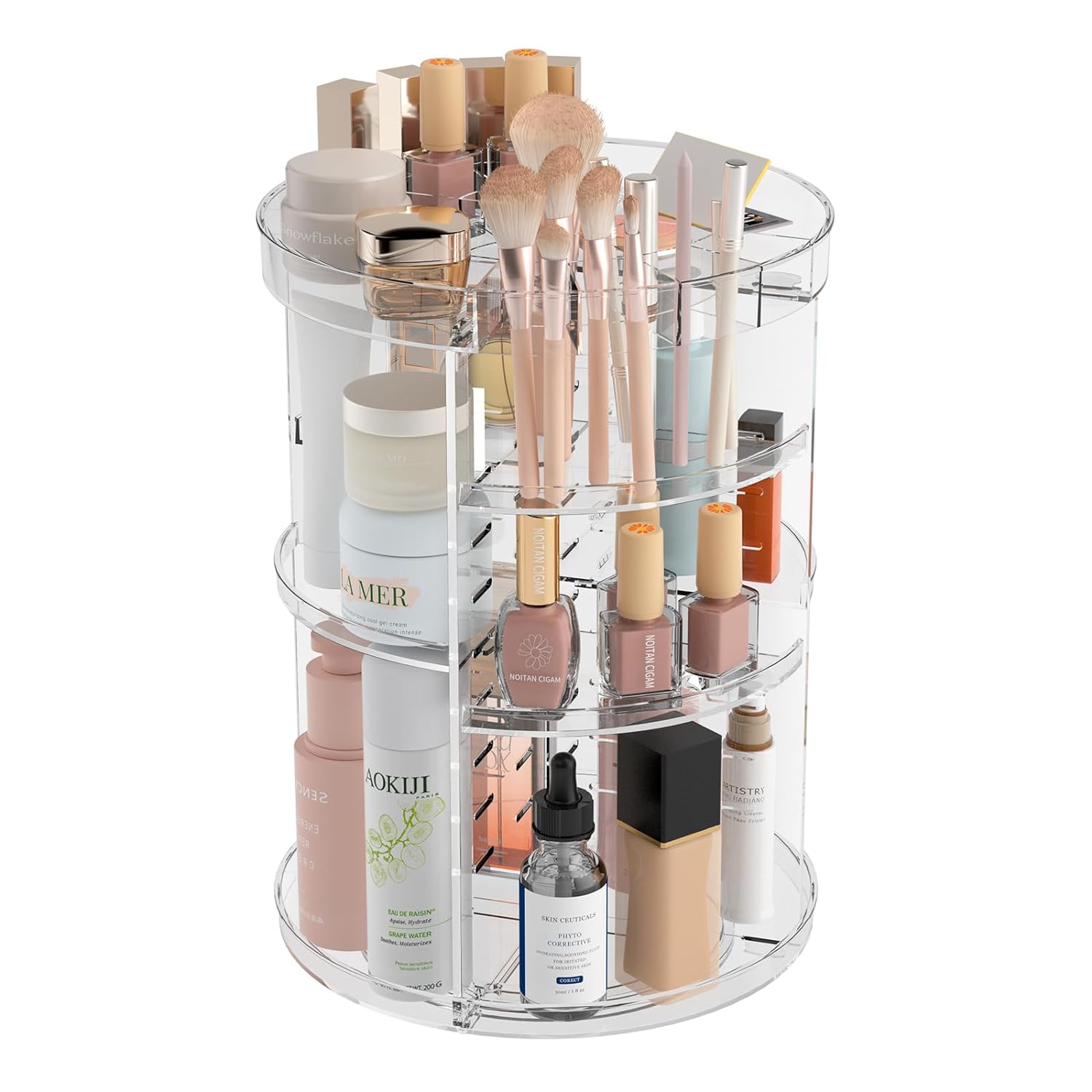 Rotating Makeup Organizer, Adjustable Layers Spinning Organizer, Cosmetic Display Case, Multi-Function Storage Carousel, Makeup Organizer, Makeup Holder, Makeup Stand Rotating Makeup Organizer, Adjustable Layers Spinning Organizer, Cosmetic Display Case, Multi-Function Storage Carousel, Makeup Organizer, Makeup Holder, Makeup Stand